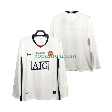 Billiga Fotbollströjor Manchester United Champions League 2008 2009 Retro Borta tröja Långärmad